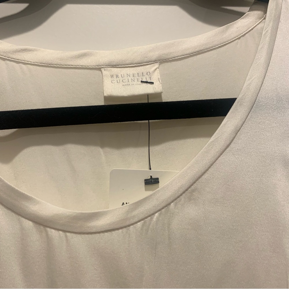 Brunello Cucinelli Silk White Tank Top Size XXS - Picture 4 of 4